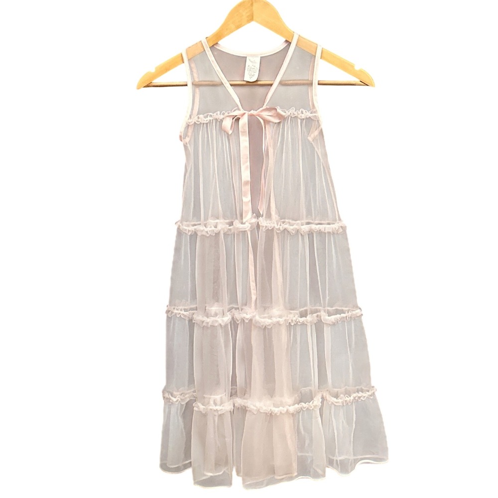 Vintage Lingerie Laura Dare Tiered Robe Coquette Balletcore Fairycore Romantic